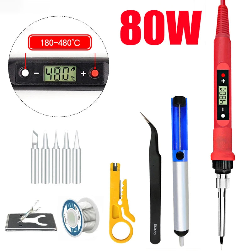 80W Digital Soldering Iron Set