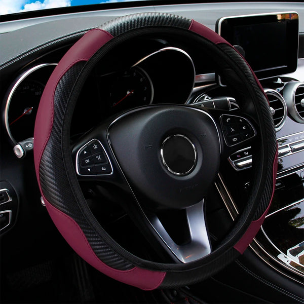 PU Carbon Fiber Steering Wheel Cover