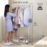 2-Tier Rolling Clothes Rack