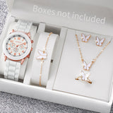 5/6PCS Women's Silicone Band Watch Set