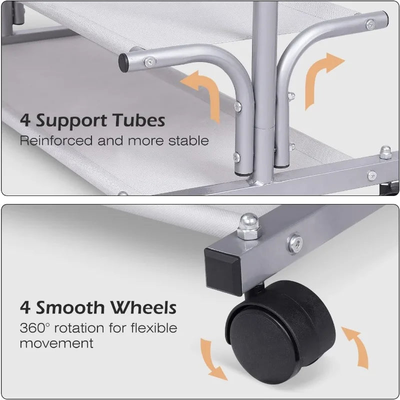 2-Tier Rolling Clothes Rack