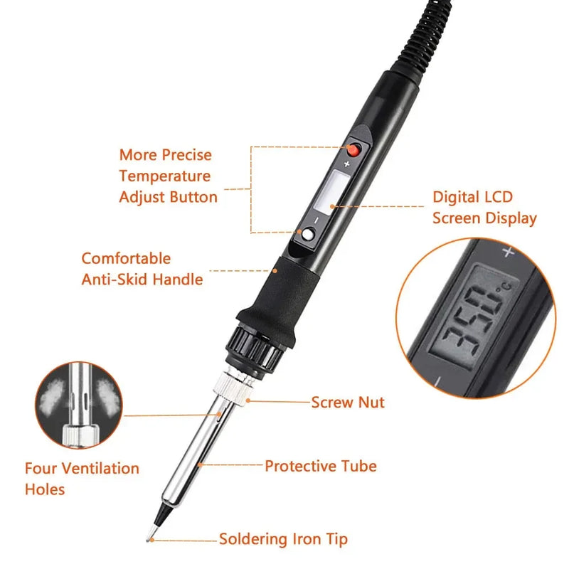 80W Digital Soldering Iron Set