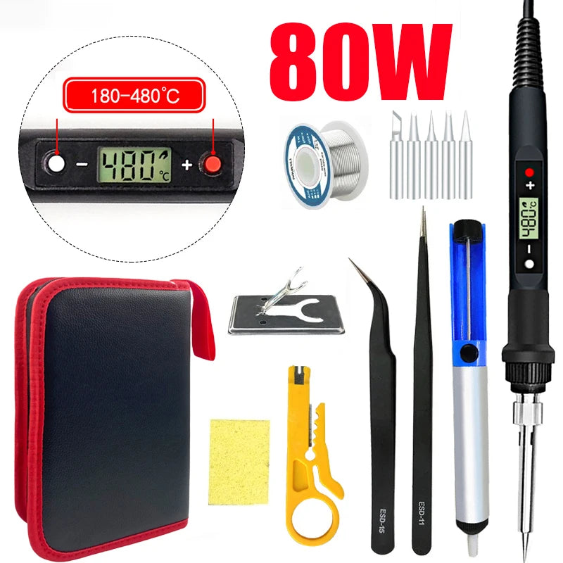 80W Digital Soldering Iron Set