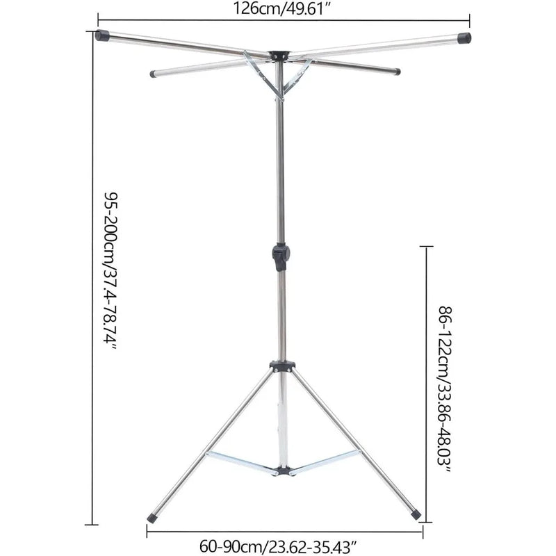 Folding Metal Drying Rack with Hooks