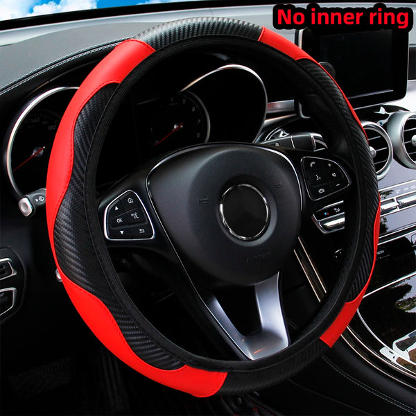 PU Carbon Fiber Steering Wheel Cover